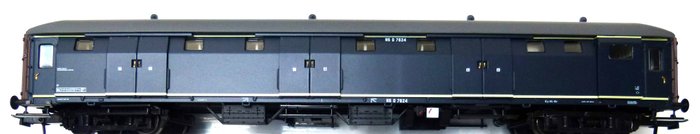 Artitec H0轨 - 20.293.02 - 模型火车货运车厢 (1) - 钢制 D，6 门行李车，蓝色，灰色屋顶 - NS