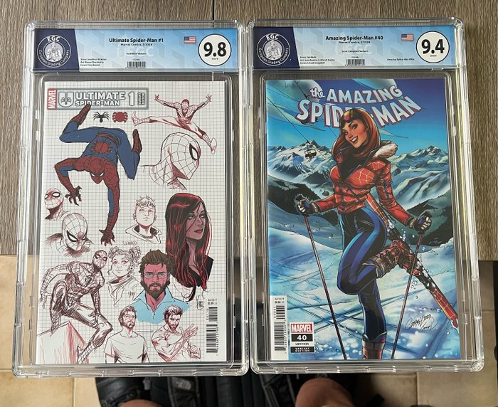 Amazing Spider-Man, Ultimate Spider-Man #1, 40 - EGC graded 9.4, 9.5 - 2 Graded comic - 2024