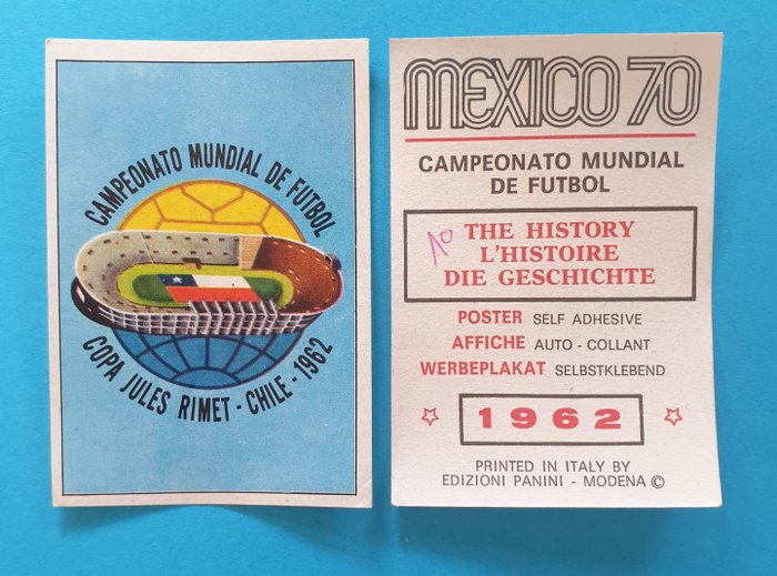 Panini - Mexico 70 World Cup - Chile 1962 Poster - International Edition with backing paper - 1 Sticker