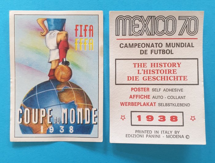 帕尼尼 - Mexico 70 World Cup - France 1938 Poster - International Edition with backing paper - 1 Sticker