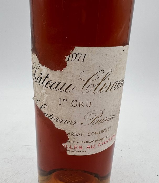 1971 Château Climens - Barsac, Sauternes 1er Grand Cru Classé - 1 Botella (0,75 L)