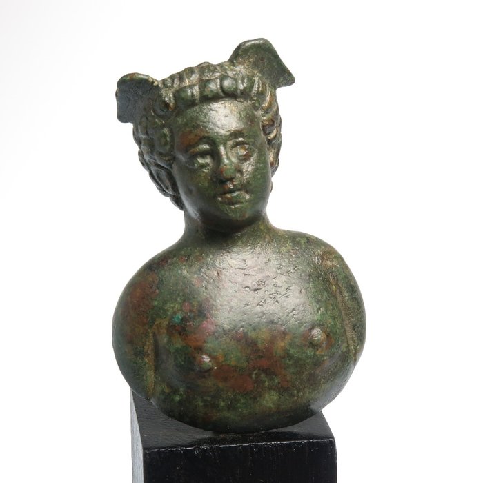 Romain antique Bronze Buste de Mercure