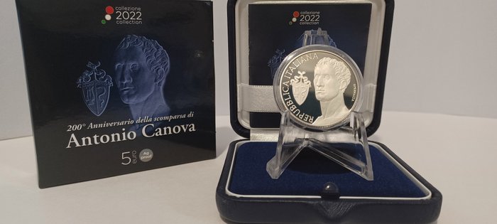 意大利. 5 Euro 2022 "Antonio Canova" Proof  (没有保留价)