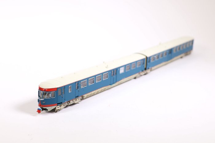 Artitec H0 - 24.204.01 - Treno automotore (1) - Set di treni in due pezzi DE 2 No.86, tetto blu + bianco, Per III - NS