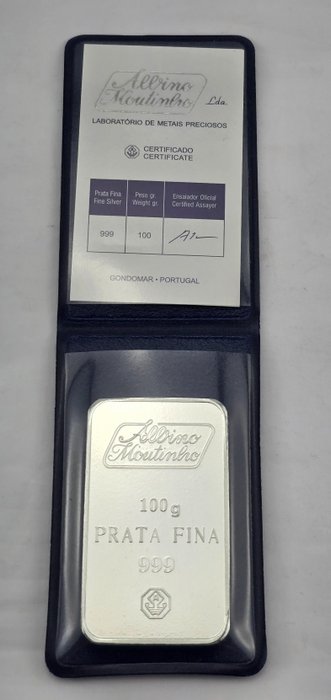 100 gram - Zilver .999 - Albino Moutinho - Verzegeld en met certificaat  (Zonder Minimumprijs)