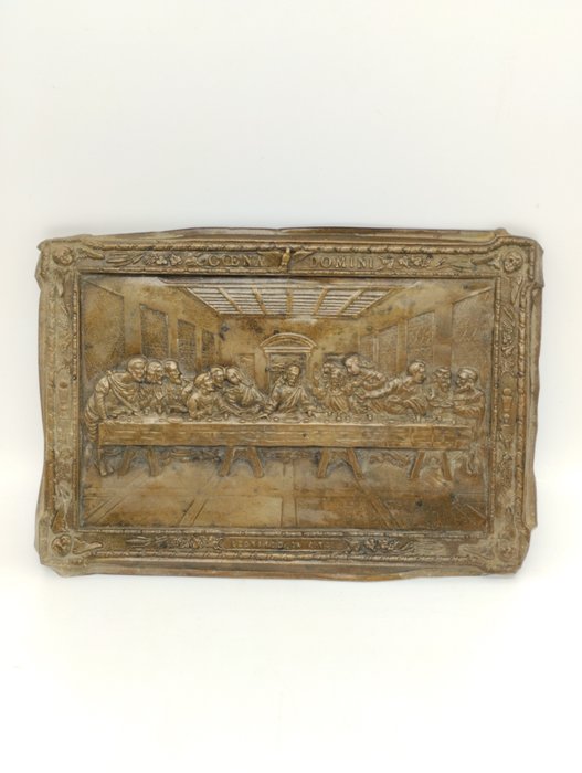 Scuola italiana fine XIX secolo - Relief, L'ultima cena - 23 cm - Mässing