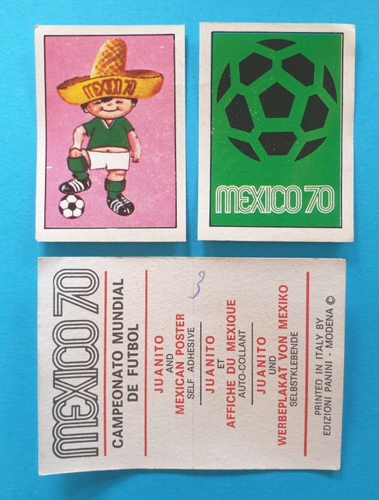 Panini - Mexico 70 World Cup - Juanito & Mexico 70 Logo -International Edition with backing paper - 1 Sticker