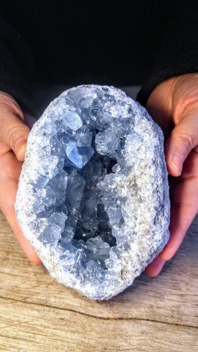 Celestine - 1.4 公斤巨大天青石水晶簇 - 簇 - 高度: 14 cm - 闊度: 10 cm- 1462 g