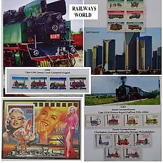Treinen – Wereld  – Unieke collectie Treinen-postzegels op eigenontwerp bladen – deel 3a – Brazilië t/m Burkina Faso