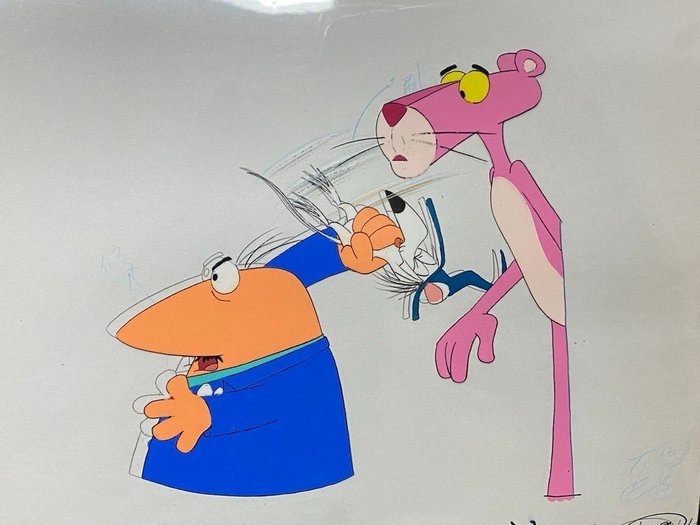 The Pink Panther Show (1970) - 1 Cel d'animation original et dessin de la Panthère Rose