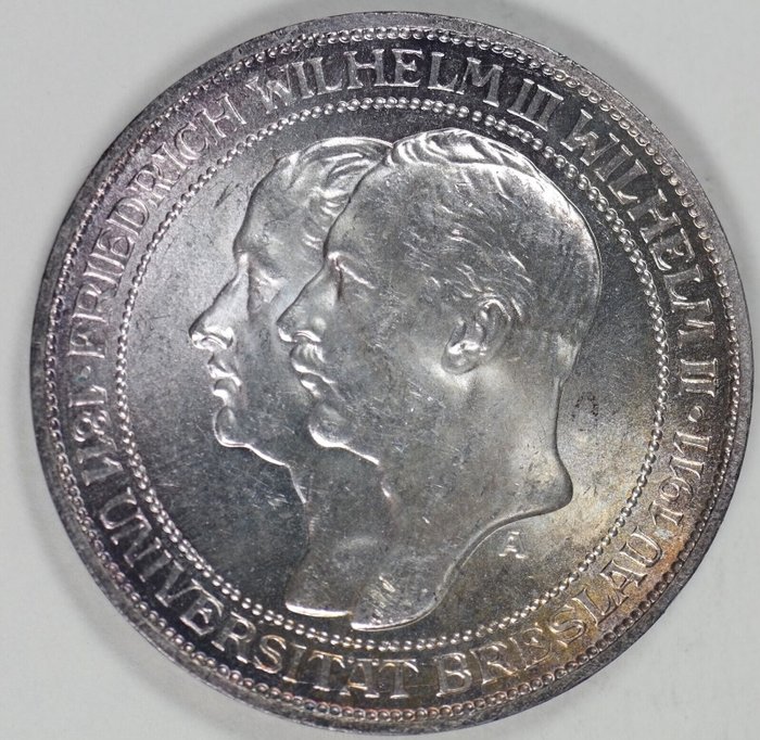 Deutschland, Preußen, Deutschland, Reich. Wilhelm II. (1888-1918). 3 Mark 1911A (Breslau University)  (Ohne Mindestpreis)