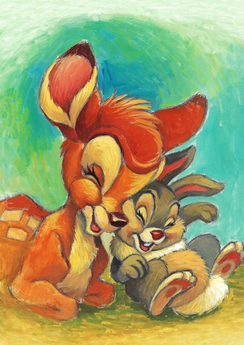Joan Vizcarra - Bambi & Thumper "Best Friends" - Fine Art Giclée - Hand Signed - First Edition