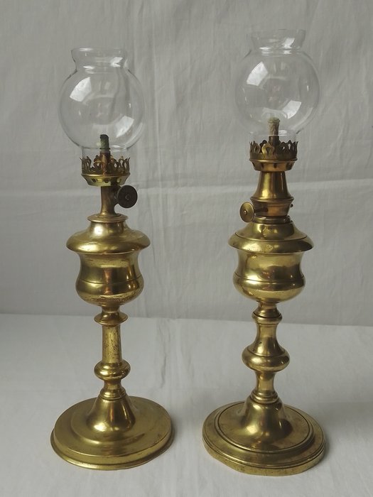 Gardon - Lampe à huile (2) - Bronze, Cuivre