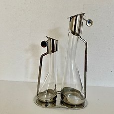 Alessi – Achille Castiglioni – Oliecontainer (3) – Model 90004 – Glas, Staal (roestvrij)