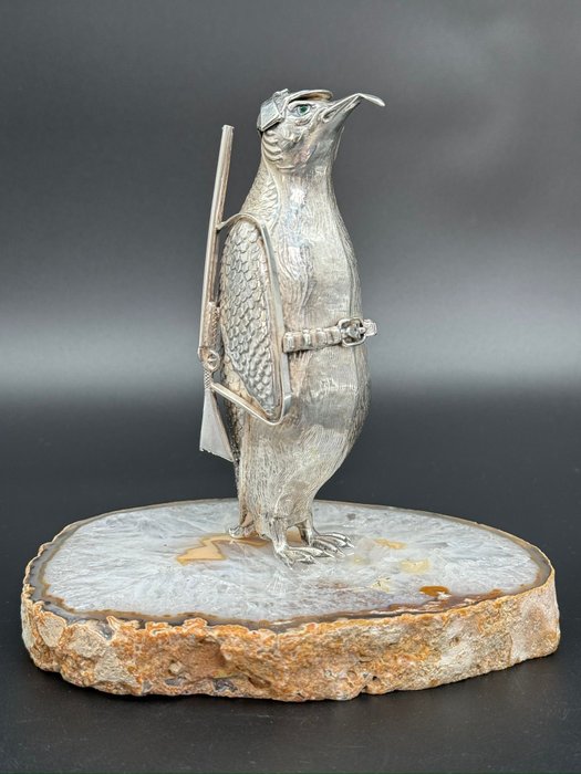 Statuetă - Figura del pingüino en plata 915 - Argint