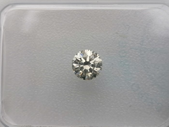 1 pcs 鑽石 - 0.23 ct - 圓形 - K(輕微黃色、從正面看是亮白的) - SI1