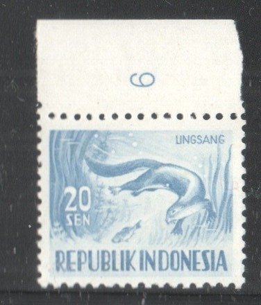 Indonésie  - Prangko - Erreur de couleur - 20 Sen bleu au lieu de vert - Avec bord de feuille - Zonnebloem 167 W