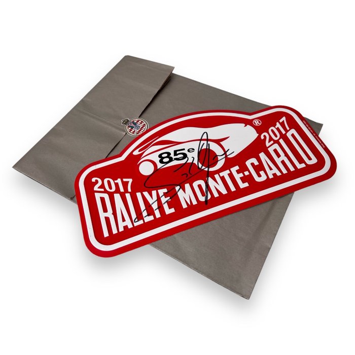 Automobile Club de Monaco - Plakette - 85e Rallye de Monte-Carlo WRC, signiert von Sébastien Ogier - Aluminium