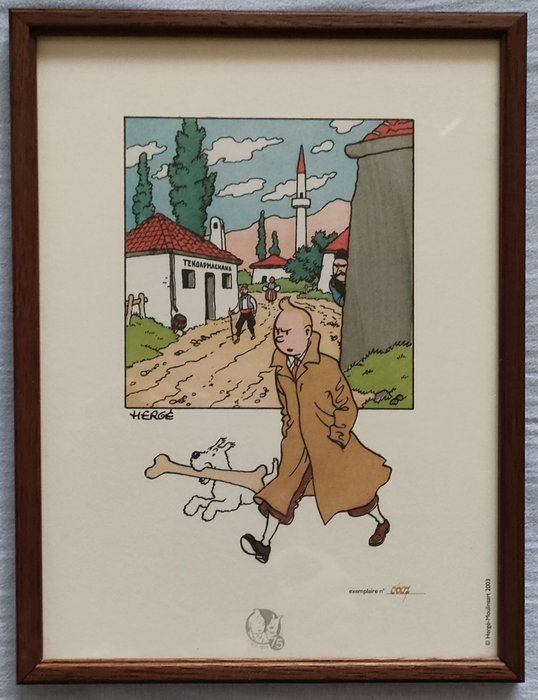 Moulinsart - Lithographie -75e anniversaire de Tintin -TL - Le Sceptre d’Ottokar