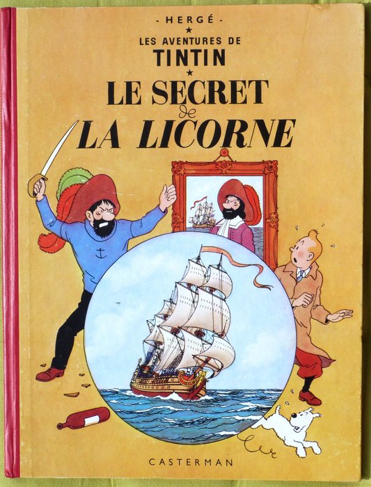 Tintin T11 - Le secret de la Licorne (B9) - 1 Album - Omtryck - 1954