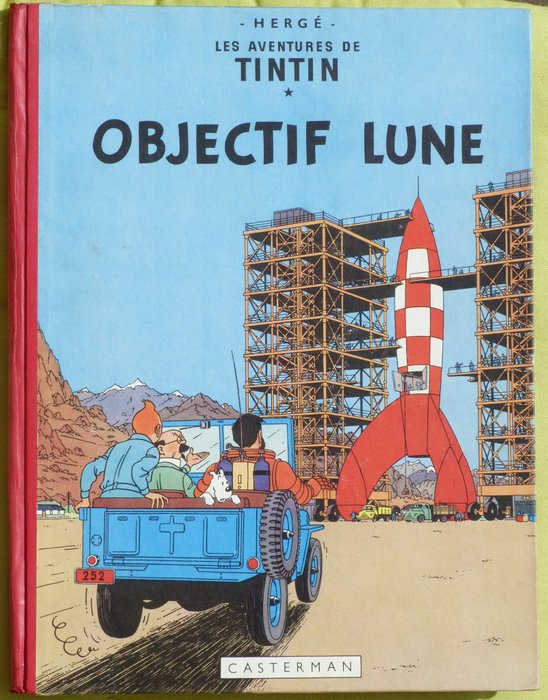 Tintin T16 - Objectif lune (B10) - C - 1 Album - Uusintapainos - 1954