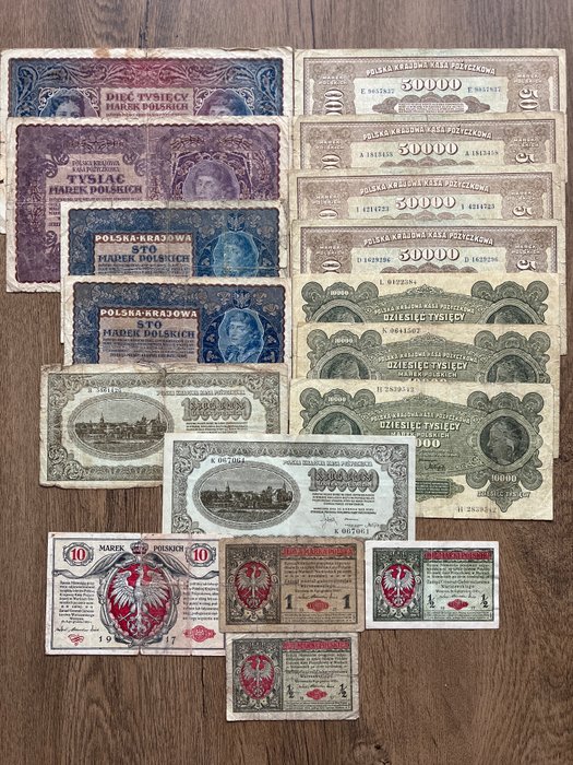 Polen. - 17 banknotes - various dates  (Utan reservationspris)