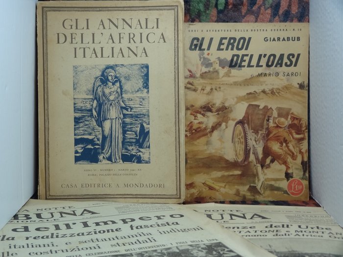 Ministero dell'A. I. - Lotto Italia con 1 libro del 1942 con 286 pagine/135 foto/4 mappe + 3 riviste del 1936/42 - 1936-1942