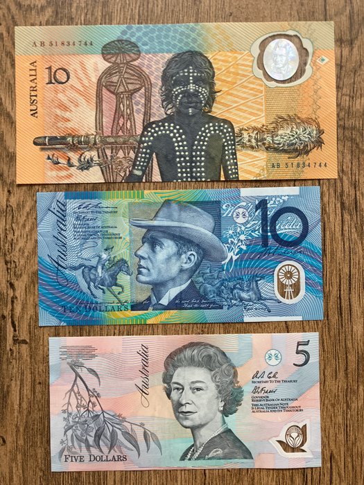 Australia. - 3 banknotes - various dates  (Fără preț de rezervă)