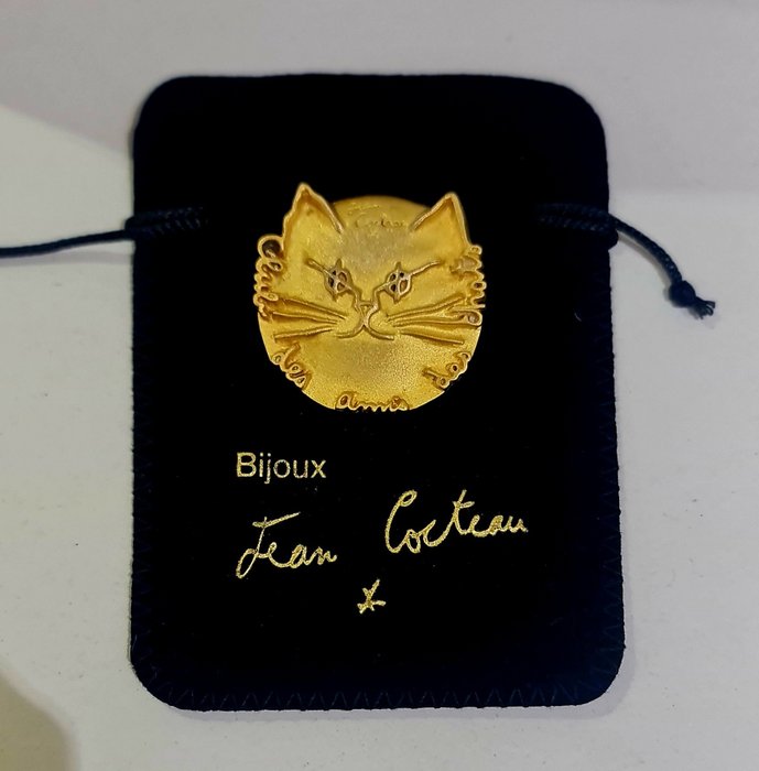 Jean Cocteau - Placcato oro - Spilla