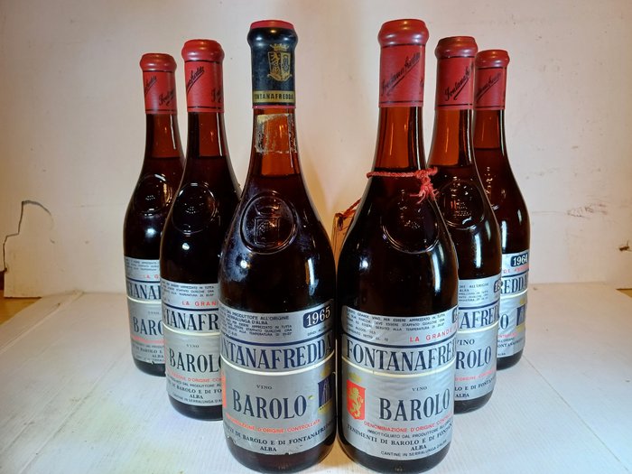 1964 x4, 1965 & 1958 Fontanafredda - Barolo - 6 Flasche (0,72 l)