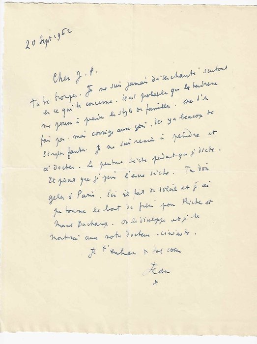Jean Cocteau - Lettre autographe signée - 1962