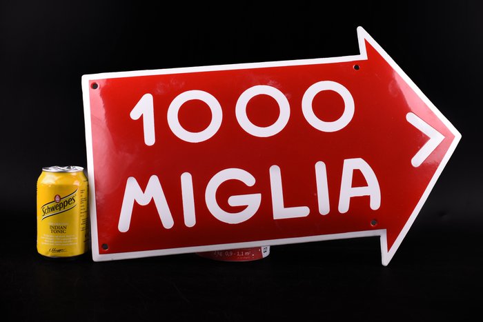 Sign - Mille Miglia - 1000 Miglia - XL Mille Miglia enamel sign, 500mm