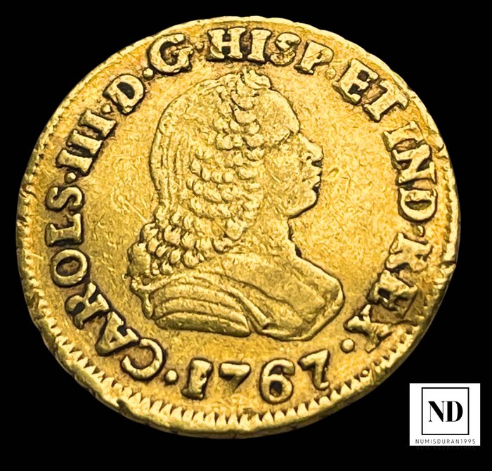 Royaume d’Espagne. Carlos III (1759-1788). Escudo 1767 - Popayán