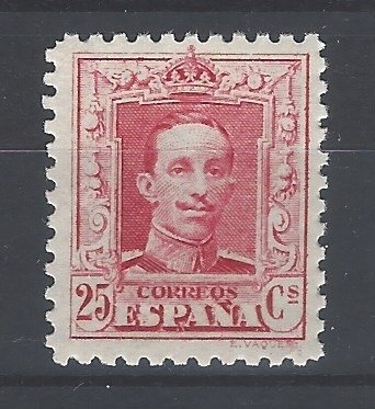 Espanja 1922/1930 - Alfonso XIII - hammastettu ja paperilajike - Edifil 317 pf