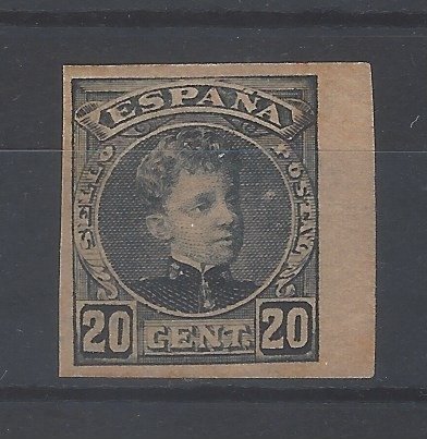 Spagna 1901/1905 - Alfonso XIII non dentato - varietà blu - Edifil nº 247s