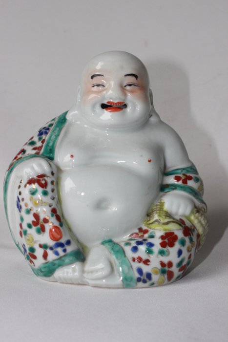 Boeddha in Famille rose - Porcelán - Kína  (Nincs minimálár)