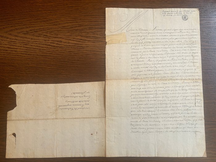 Louis XIV - Important document signé ayant trait à la bataille de Höchstädt [avec certificat d'authenticité] - 1703