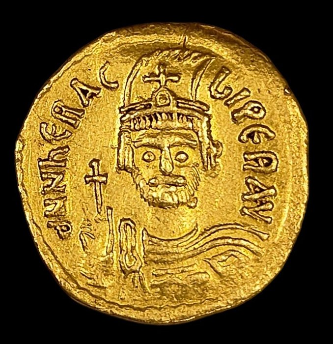 拜占庭帝國. 希拉克略 (AD 610-641). Solidus Constantinople, 10th officina, AD 610-613