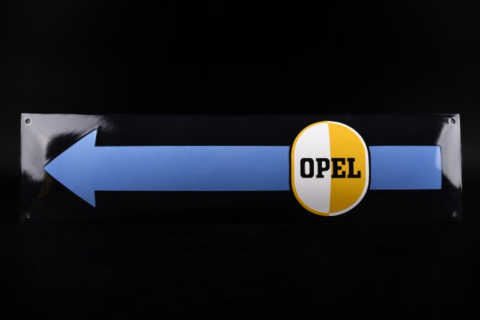 Sign - Opel - OPEL service "arrow"; enamel sign; handcrafted!; garage item