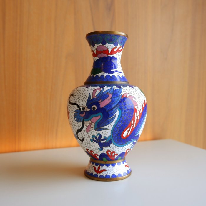 花瓶 - 搪瓷, 铜 - 中国  (没有保留价)