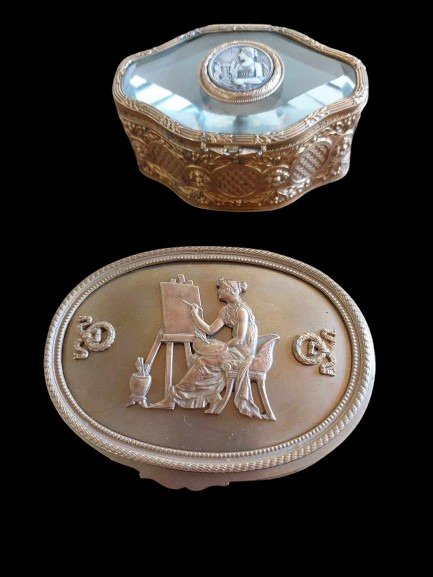 Armand Bargas - Jewellery box (2) - Bone, Brass, Bronze, Crystal