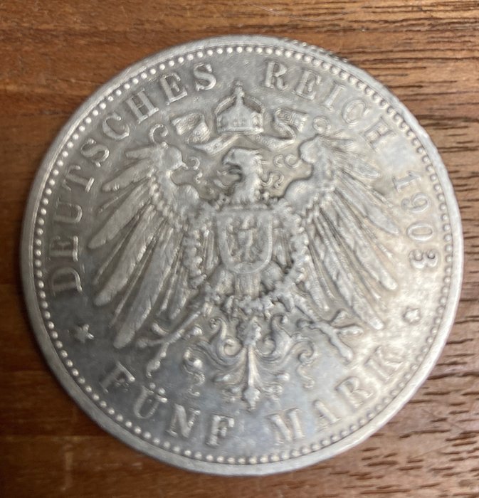 Alemanha, Bavaria, Alemanha, Império. Otto (1886-1913). 5 Mark 1903-D.  (Sem preço de reserva)