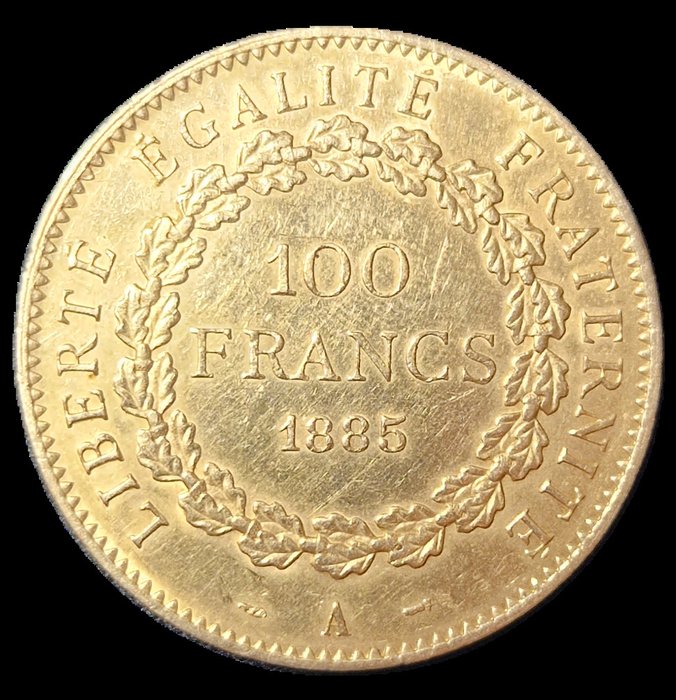 Frankrijk. Third Republic (1870-1940). 100 Francs 1885-A Génie