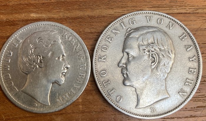 Deutschland, Bayern, Deutschland, Reich. 2 Mark/3 Mark 1876D-1909D  (Ohne Mindestpreis)