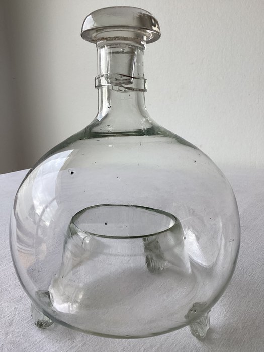 Antieke vlieg-vang-fles , mooie oude vliegenvanger - Üveg - Üveg, ökológiai és eredeti, kb 1920 Franciaország