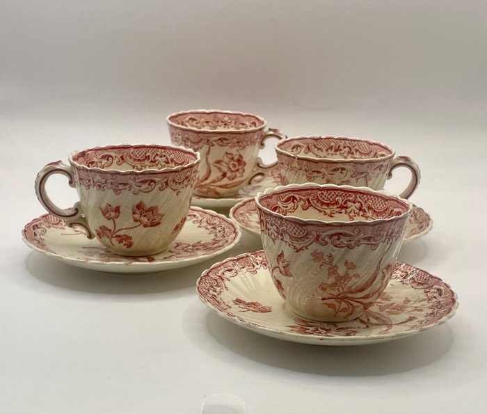 Sarreguemines - Cup and saucer (9) - Fontanges U & Cie - Ceramic, Earthenware, Porcelain
