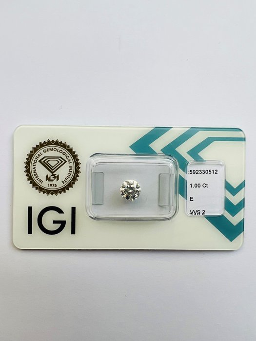 1 pcs Diamond  (Natural)  - 1.00 ct - E - VVS2 - International Gemological Institute (IGI) - Ex Ex Ex
