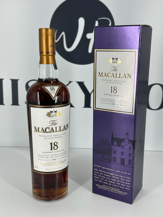 Macallan 1992 18 years old - Sherry Oak Casks - Original bottling  - 700ml