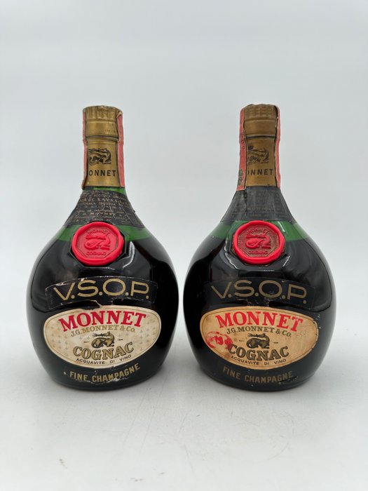 J. G. Monnet - VSOP Fine Champagne  - b. 1960-tallet, 1970-tallet - 73 cl - 2 flasker