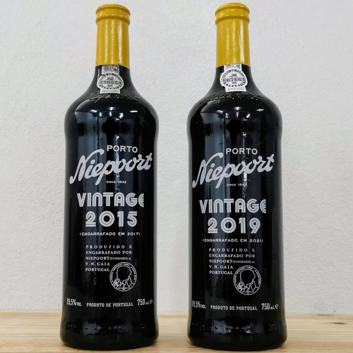 Niepoort Vintage Port: 2015 & 2019 - Douro - 2 Bottiglie (0,75 L)